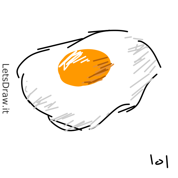 How to draw fried egg / LetsDrawIt