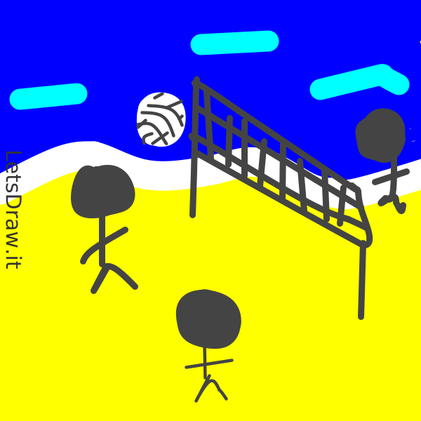 How to draw Beach volleyball / da748nayi.png / LetsDrawIt