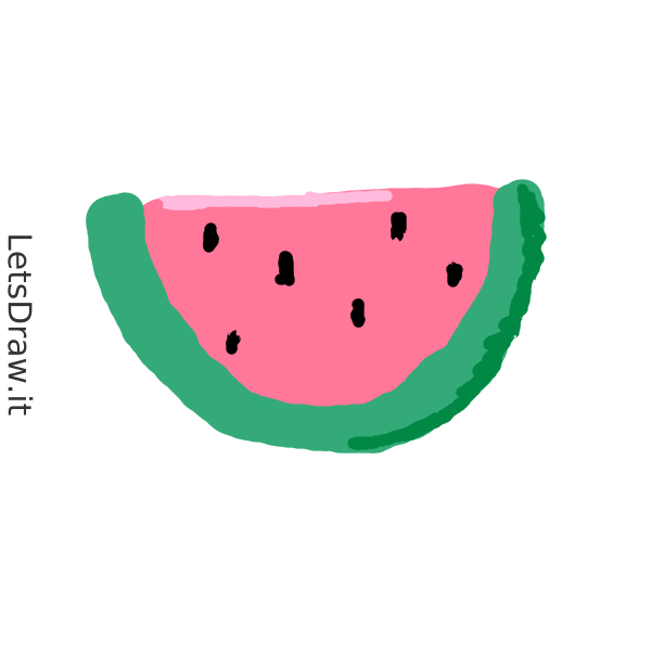 How to draw watermelon step by step