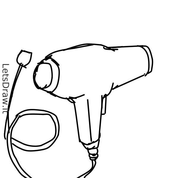 How to draw hairdryer / dohzbizgg.png / LetsDrawIt