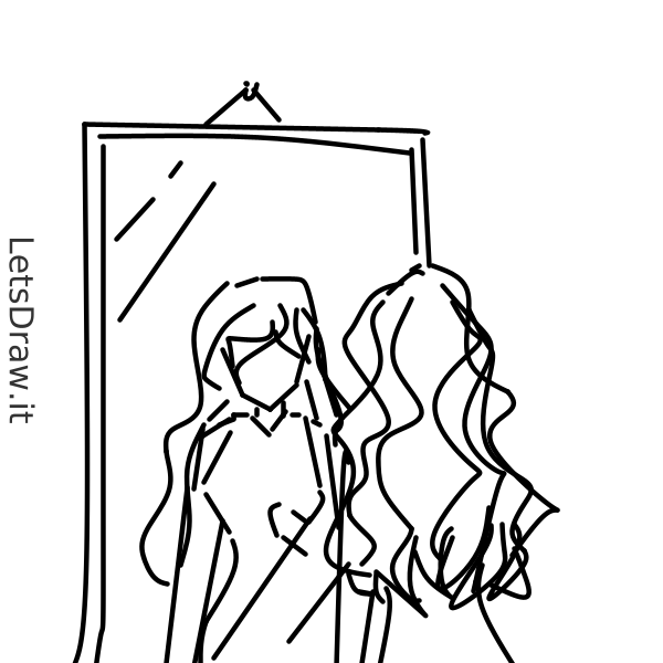 Continuous line drawing of woman in mirror vector illustration 7942186  Vector Art at Vecteezy