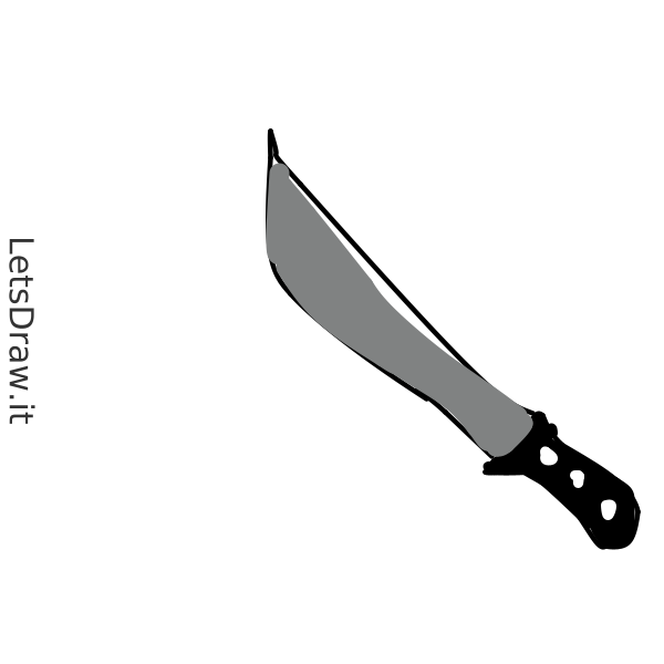 How to draw machete / dxfmd36wu.png / LetsDrawIt