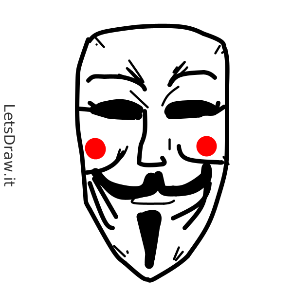 máscara de Anonymous dibujo /  / LetsDrawIt