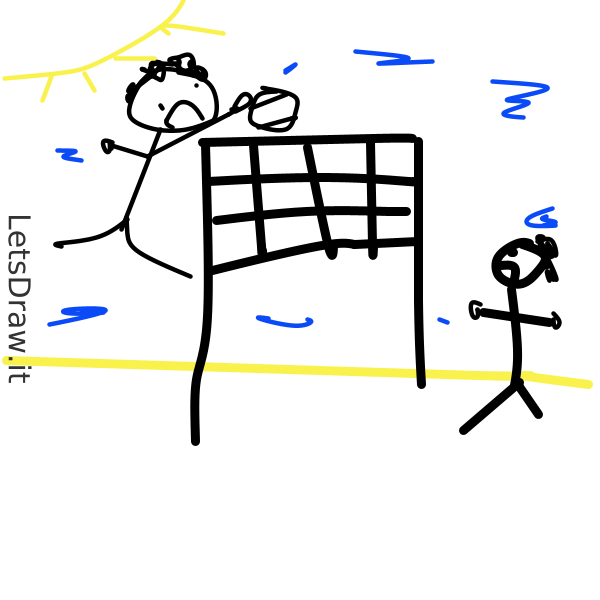 How to draw beach volleyball / e4yzkgf5o.png / LetsDrawIt