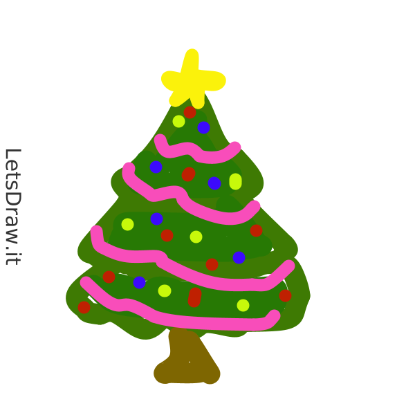 Simple Christmas Tree Drawing Silhouette @ Silhouette.pics