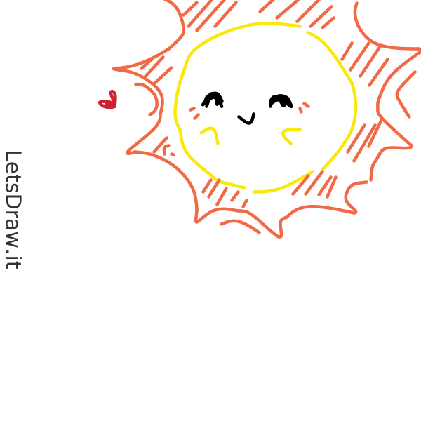 Drawing cute smiling cartoon sun and cloud Vector Image