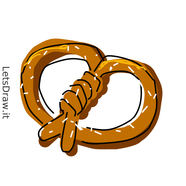 How to draw pretzel / ebfbmznbo png / LetsDrawIt