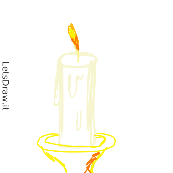 melted candle clipart with wind