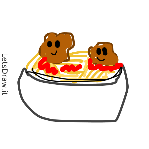 How to draw meatball / LetsDrawIt
