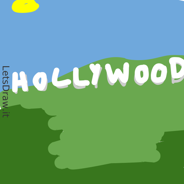 How to draw Hollywood / LetsDrawIt