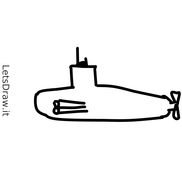 How to draw submarine / fzdpcapox png / LetsDrawIt