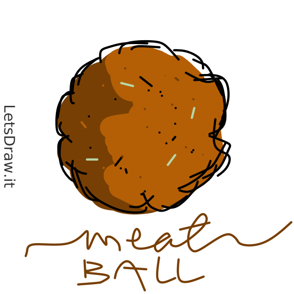 How to draw meatball / LetsDrawIt