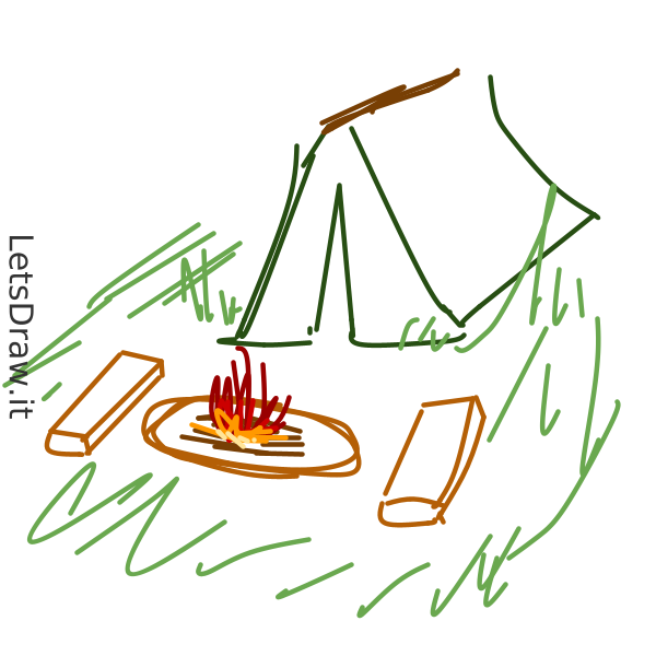 How to draw camp / gqrhfkier png / LetsDrawIt