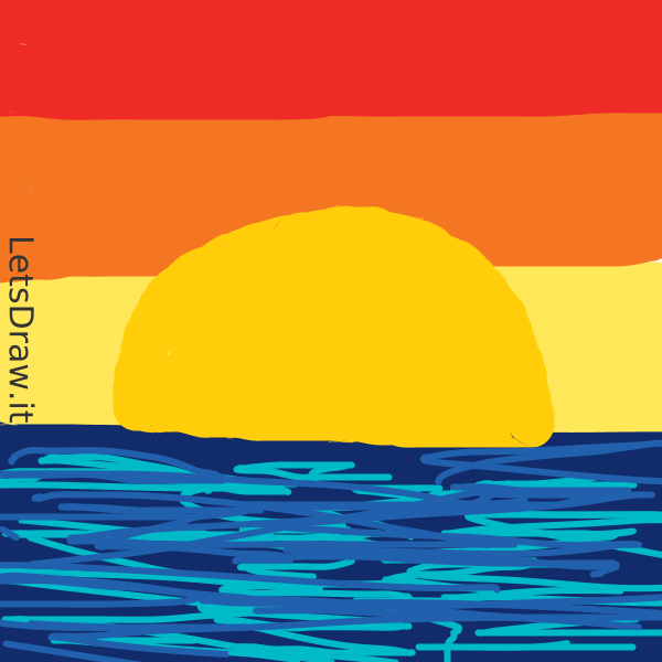 How to draw sunset / gwukqd1m9.png / LetsDrawIt