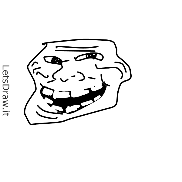 How to draw troll face / LetsDrawIt