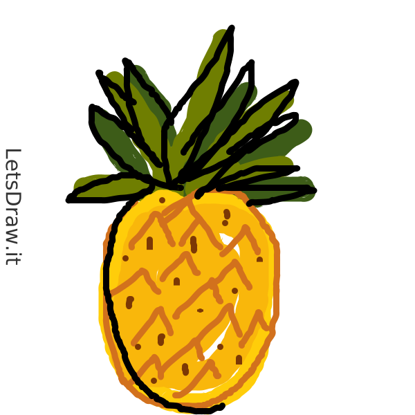 How to draw pineapple / h4171n37s.png / LetsDrawIt