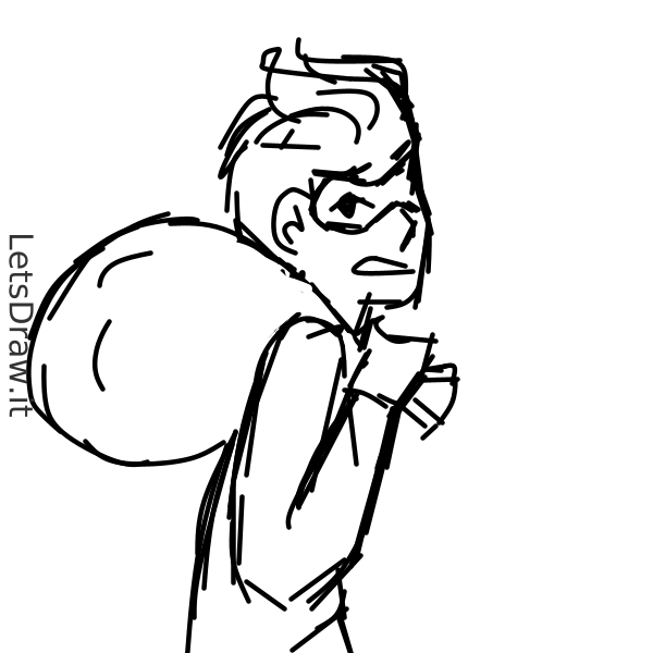 How to draw robber / / LetsDrawIt