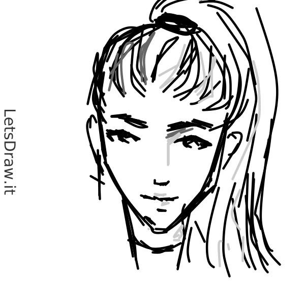 How to draw ponytail / LetsDrawIt