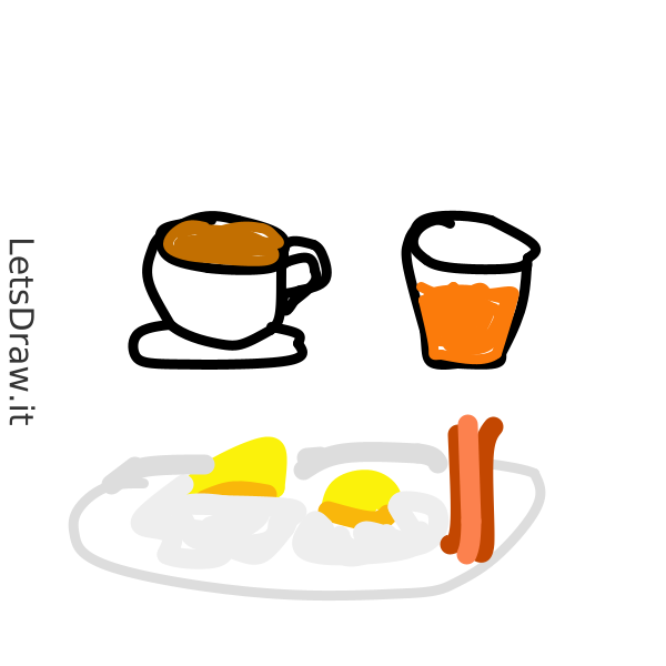 How to draw breakfast / LetsDrawIt