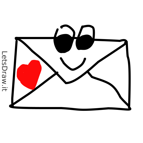 How to draw Envelope mail / LetsDrawIt