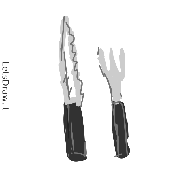 How to draw knife and fork / jxzxps6qj.png / LetsDrawIt