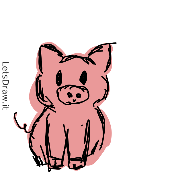 How to draw piggy / Learn to draw from other LetsdrawIt players