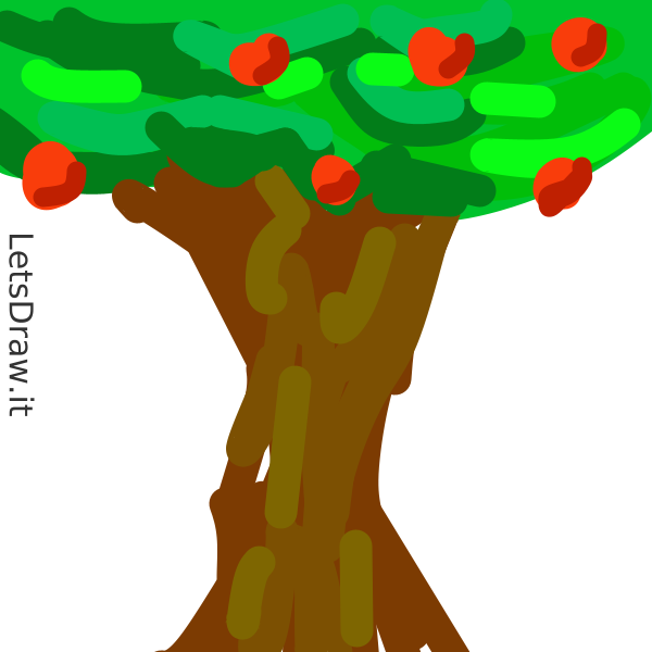 How to draw apple-tree / Learn to draw from other LetsdrawIt players