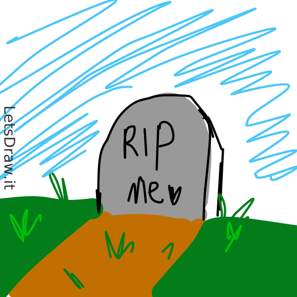 How to draw gravestone / kfbhpdexw.png / LetsDrawIt