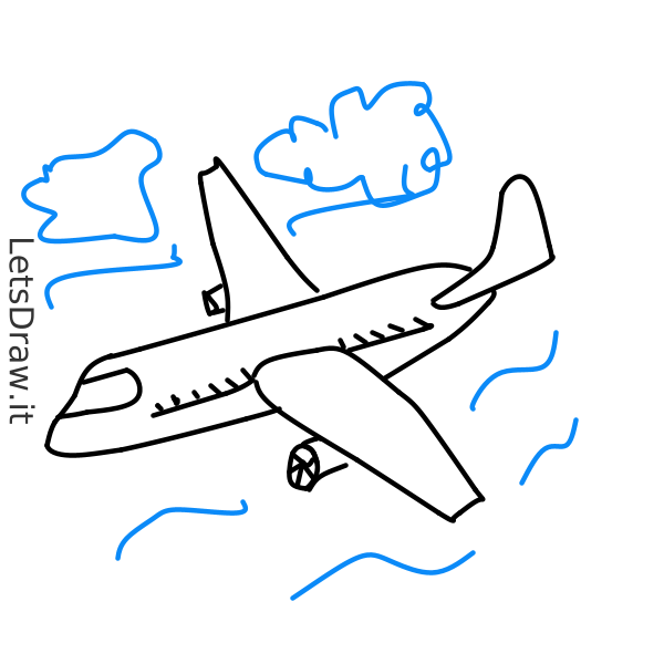 How to draw airplane / ki5xe588s.png / LetsDrawIt