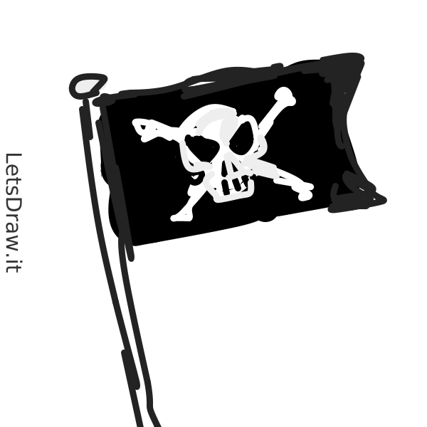 How to draw pirateflag / Learn to draw from other LetsdrawIt players