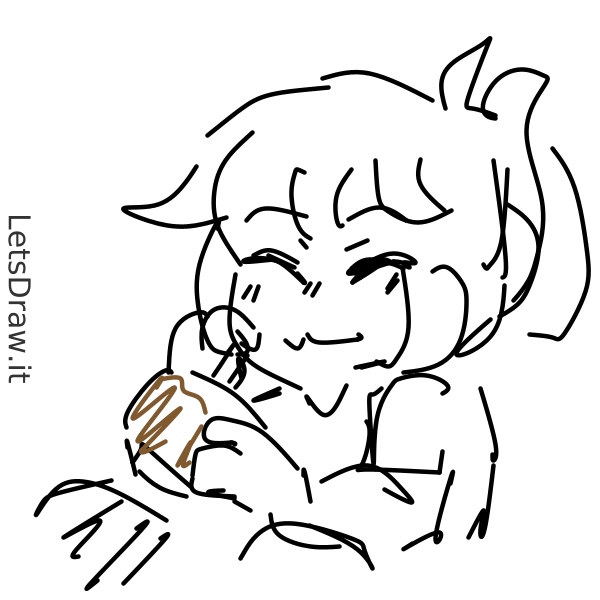 Pudding Simple Drawing How to draw pudding / kp7urz84h.png / LetsDrawIt