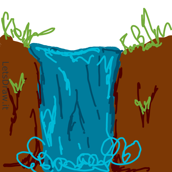 Waterfalls Drawable How to draw waterfall / mr9joka7p.png / LetsDrawIt
