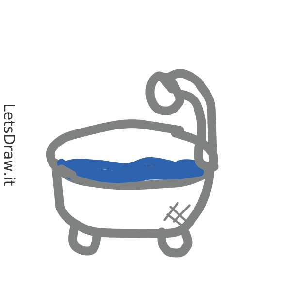 How to draw Bathtub / Learn to draw from other LetsdrawIt players