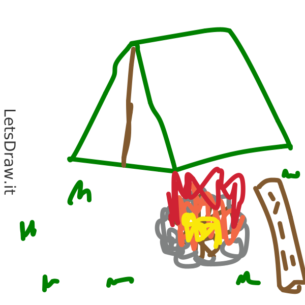 How To Draw A Camping Tent Easy