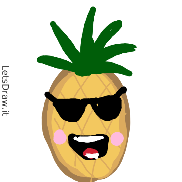 How to draw pineapples / no7ap6f48.png / LetsDrawIt
