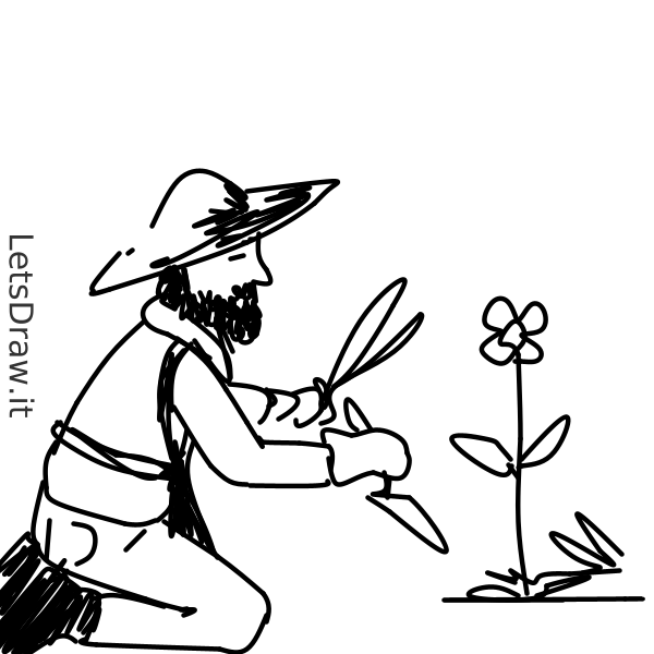 How to draw gardener / LetsDrawIt