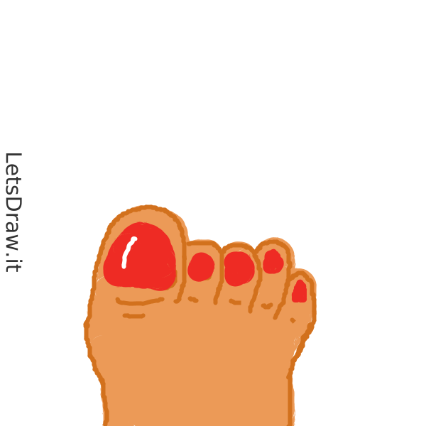 Toe Draw How to draw toe / o1kco3obs.png / LetsDrawIt