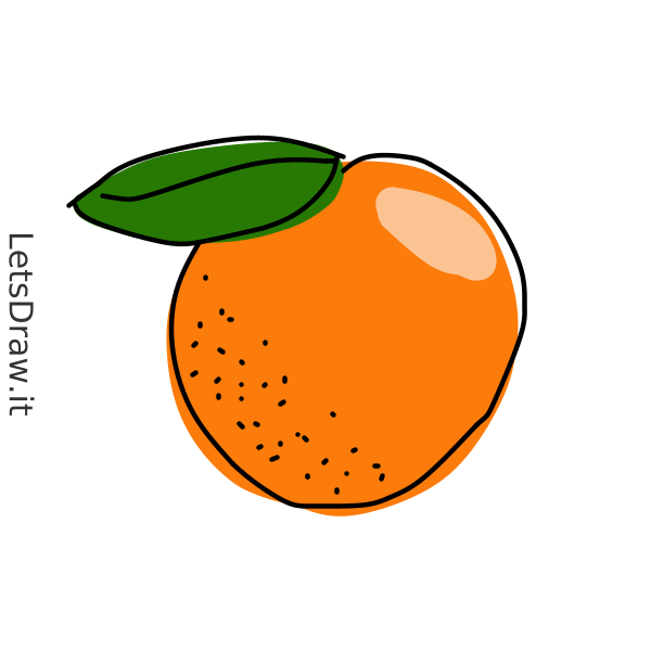 How to draw tangerine / LetsDrawIt