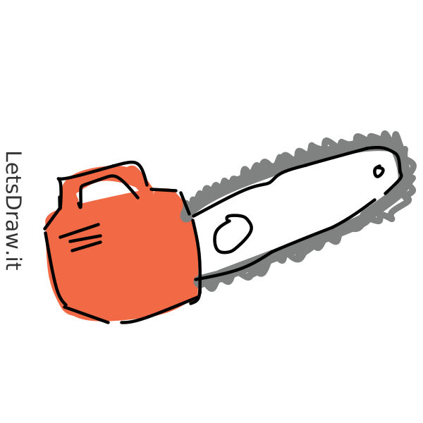 How to draw chainsaw / LetsDrawIt