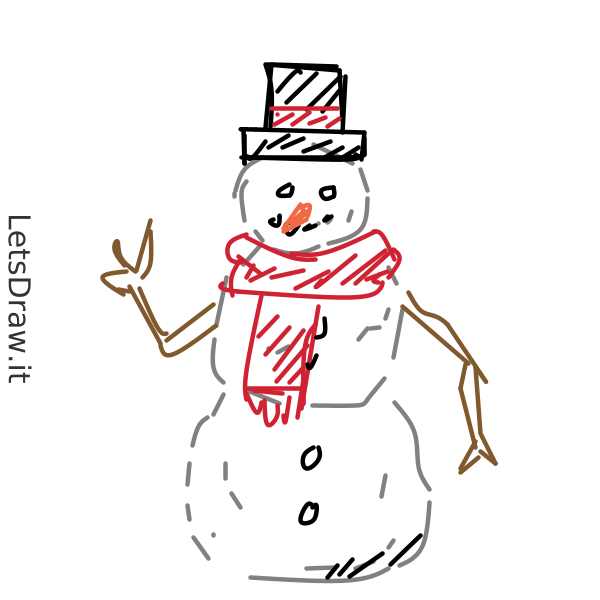 How to draw snowman /  / LetsDrawIt