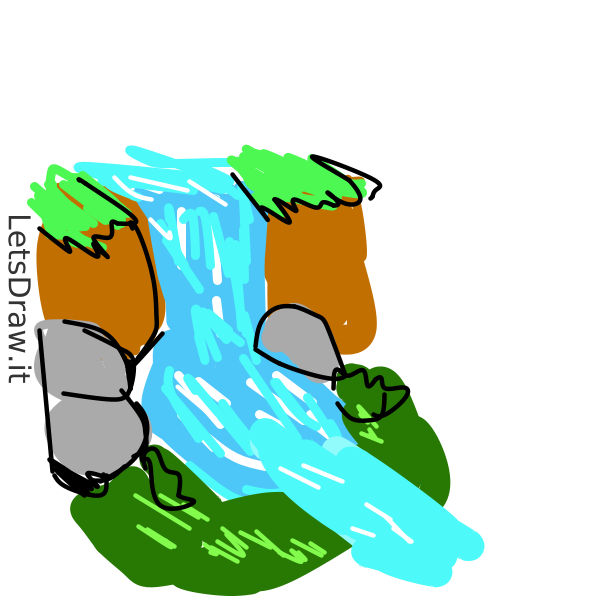 Waterfalls Drawable How to draw waterfall / oz6npsbid.png / LetsDrawIt