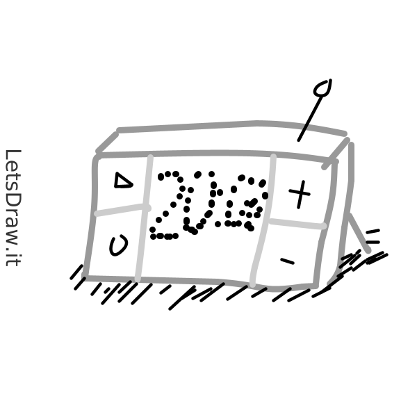 How to draw digital watch / p4byeiq6y.png / LetsDrawIt