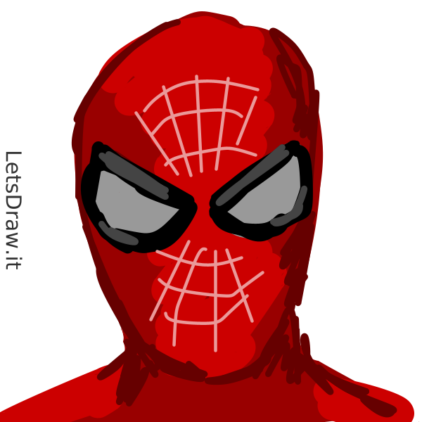 Spider-Man Face Sketch - Colored Version by Roach97 on DeviantArt