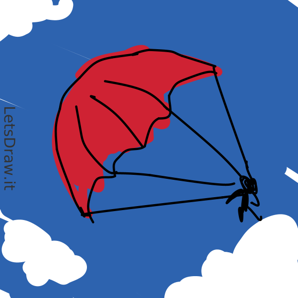 How to draw parachute / ptf9b634h.png / LetsDrawIt
