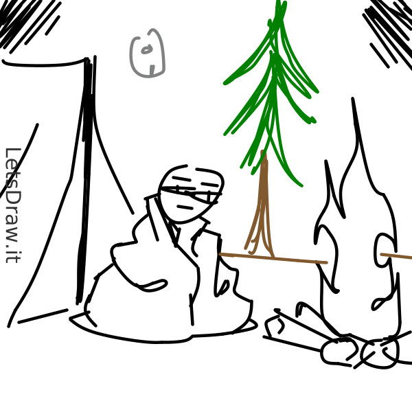 How to draw camp / q4trbuwsg png / LetsDrawIt
