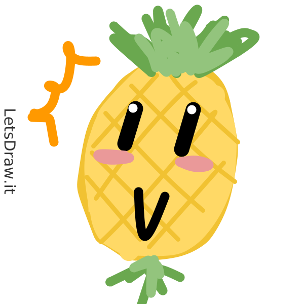 Cute and Cool Pineapple Directed Drawing | From the Pond
