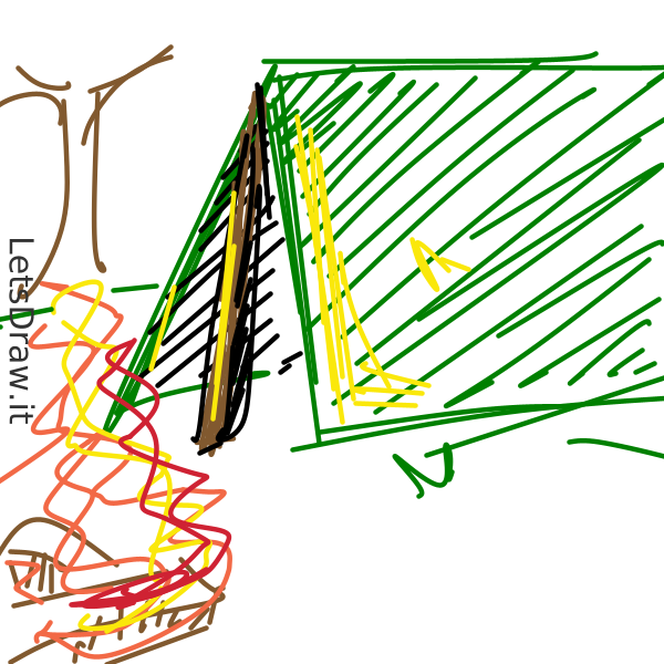How to draw tent / qcmons7b9.png / LetsDrawIt