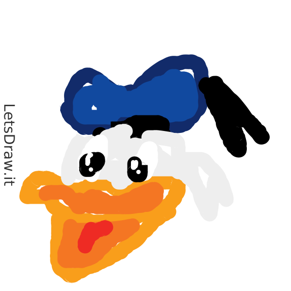 How to draw Donald Duck / qfggqwoqz.png / LetsDrawIt