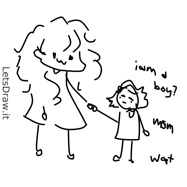 How to draw daughter / qitdrtn4.png / LetsDrawIt