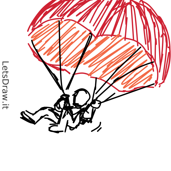 How to draw parachute / Learn to draw from other LetsdrawIt players